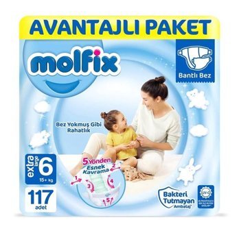 Molfix 1 Numara Bantlı Bebek Bezi 117'li