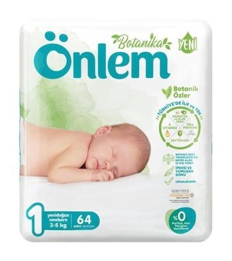 Önlem Botanika 1 Numara Bantlı Bebek Bezi 64'lü