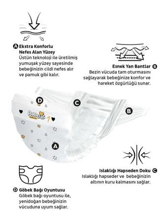 Paddlers Protection 1 Numara Bantlı Bebek Bezi 128'li