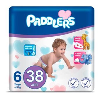 Paddlers 6 Numara Bantlı Bebek Bezi 38'li