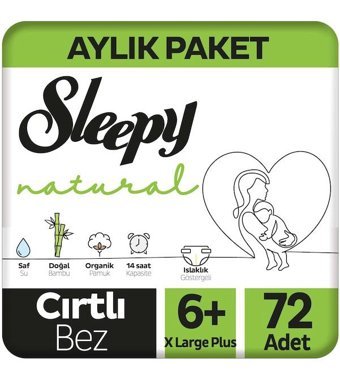 Sleepy Natural 6 Numara Bantlı Bebek Bezi 72'li