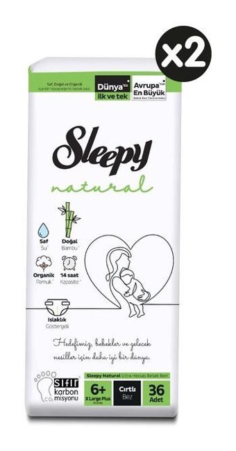 Sleepy Natural 6 Numara Bantlı Bebek Bezi 72'li