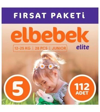 Elbebek Elite 5 Numara Bantlı Bebek Bezi 112'li