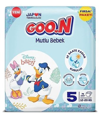 Goon Mutlu Bebek 5 Numara Bantlı Bebek Bezi 76'lı