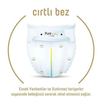 Pure Baby Organik 5 Numara Organik Bantlı Bebek Bezi 160'lı