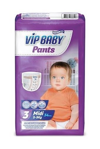 Bebiko Vip Baby 3 Numara Külot Bebek Bezi 34'lü