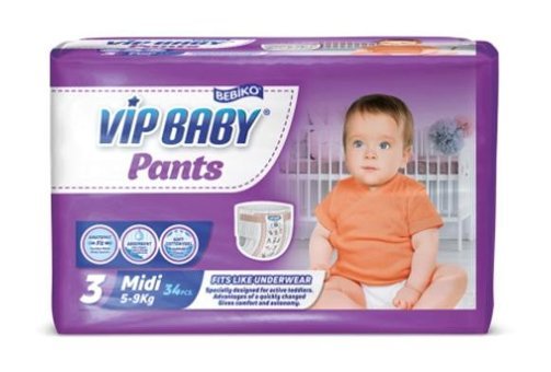 Bebiko Vip Baby 3 Numara Külot Bebek Bezi 34'lü