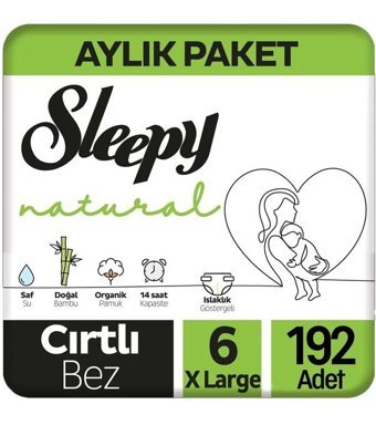 Sleepy Natural 6 Numara Bantlı Bebek Bezi 3x64'lü
