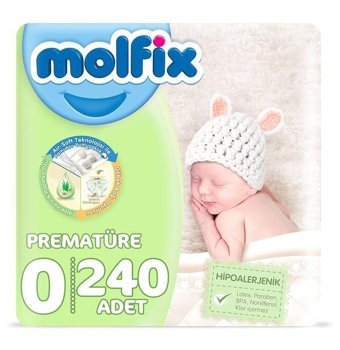 Molfix 0 Numara Bantlı Bebek Bezi 240'lı