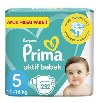 Prima 5 Numara Bantlı Bebek Bezi 232'li