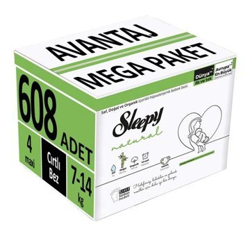 Sleepy Natural 4 Numara Bantlı Bebek Bezi 608'li
