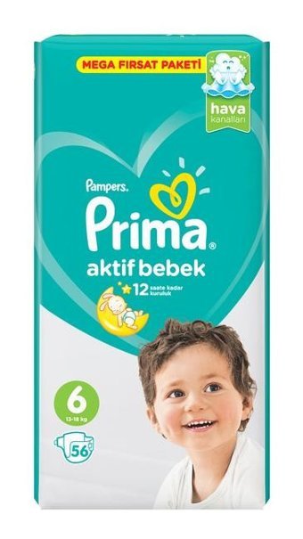 Prima Pampers 6 Numara Bantlı Bebek Bezi 4x56'lı