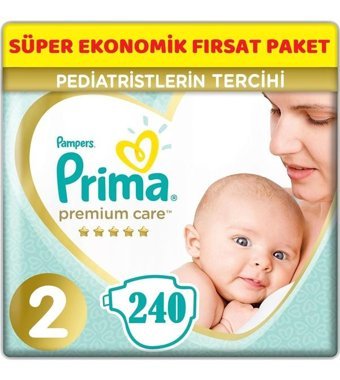 Prima Premium Care 2 Numara Bantlı Bebek Bezi 4x60'lı