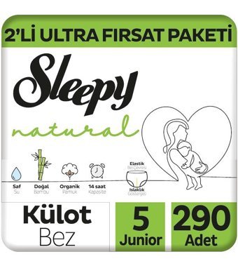Sleepy Natural 5 Numara Külot Bebek Bezi 290'lı