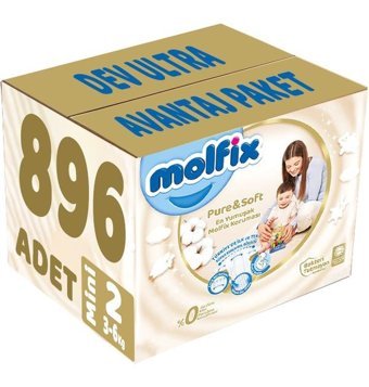 Molfix Pure Soft 2 Numara Bantlı Bebek Bezi 896'lı