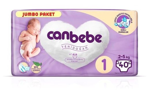 Canbebe 1 Numara Bantlı Bebek Bezi 40'lı
