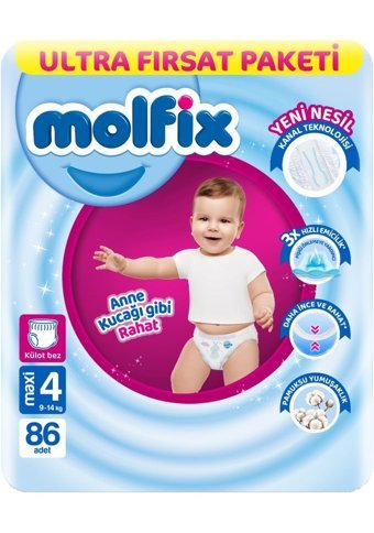 Molfix 4 Numara Külot Bebek Bezi 6x86'lı