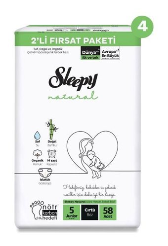 Sleepy Natural 5 Numara Bantlı Bebek Bezi 232'li