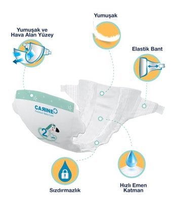 Carine Premium 3 Numara Bantlı Bebek Bezi 42'li