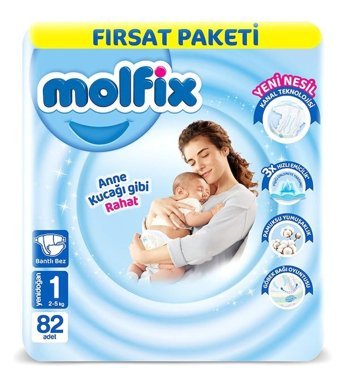 Molfix 1 Numara Bantlı Bebek Bezi 82'li