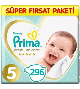 Prima Premium Care 5 Numara Bantlı Bebek Bezi 4x74'lü