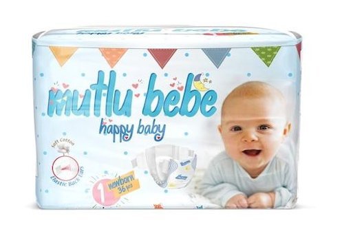Mutlu Bebe 1 Numara Bantlı Bebek Bezi 36'lı