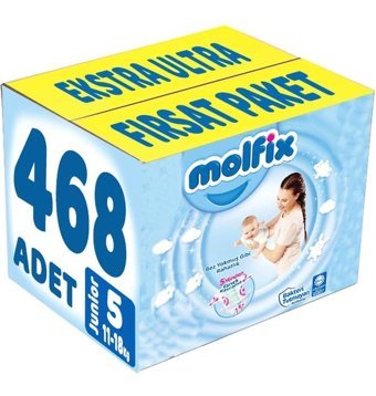 Molfix 5 Numara Bantlı Bebek Bezi 468'li