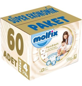 Molfix Pure Soft 4 Numara Bantlı Bebek Bezi 60'lı