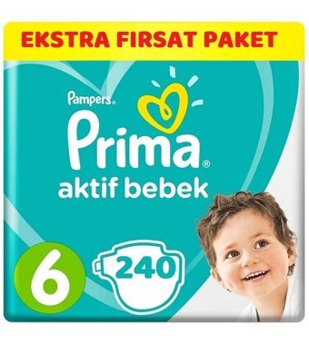 Prima 6 Numara Bantlı Bebek Bezi 240'lı