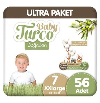Baby Turco Doğadan 1 Numara Bantlı Bebek Bezi 56'lı