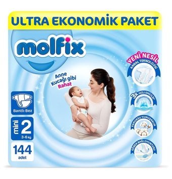 Molfix 2 Numara Bantlı Bebek Bezi 144'lü