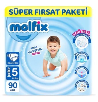 Molfix 5 Numara Bantlı Bebek Bezi 90'lı