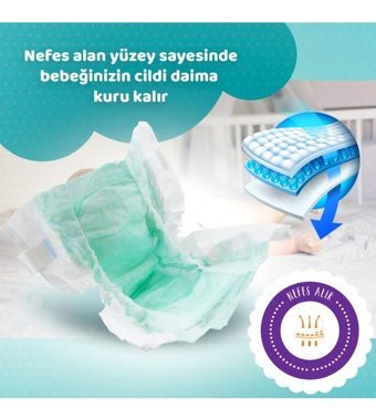 Elbebek Elite 3 Numara Bantlı Bebek Bezi 108'li