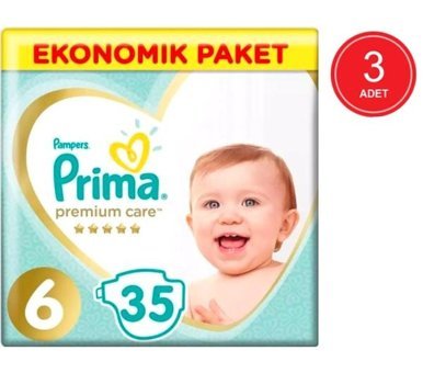 Prima Premium Care 6 Numara Bantlı Bebek Bezi 3x35'li