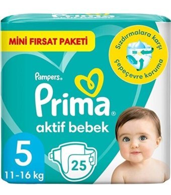 Prima 5 Numara Bantlı Bebek Bezi 25'li