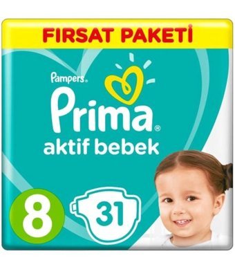 Prima 8 Numara Bantlı Bebek Bezi 31'li