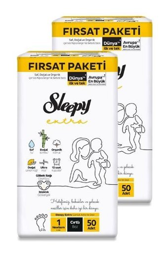 Sleepy 1 Numara Bantlı Bebek Bezi 100'lü