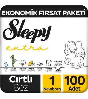 Sleepy 1 Numara Bantlı Bebek Bezi 100'lü