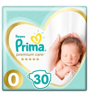 Prima Premium Care 0 Numara Bantlı Bebek Bezi 4x30'lu