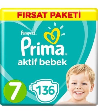 Prima 7 Numara Bantlı Bebek Bezi 4x34'lü
