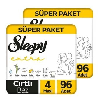 Sleepy Extra 4 Numara Bantlı Bebek Bezi 2x96'lı