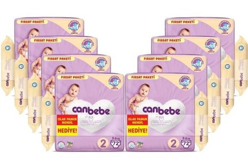 Canbebe 2 Numara Bantlı Bebek Bezi 576'lı