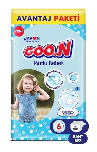 Goon 6 Numara Bantlı Bebek Bezi 120'li