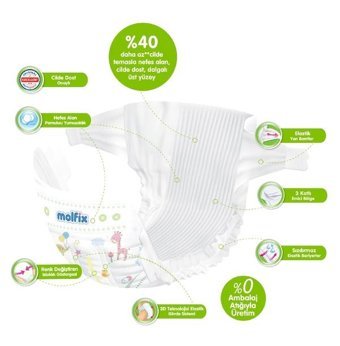 Molfix Pure Soft 4 Numara Bantlı Bebek Bezi 90'lı