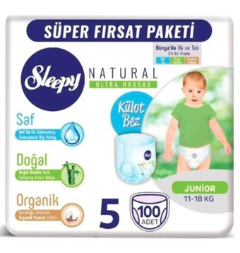 Sleepy Natural 5 Numara Külot Bebek Bezi 100'lü