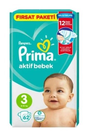 Prima Pampers 3 Numara Bantlı Bebek Bezi 3x62'li