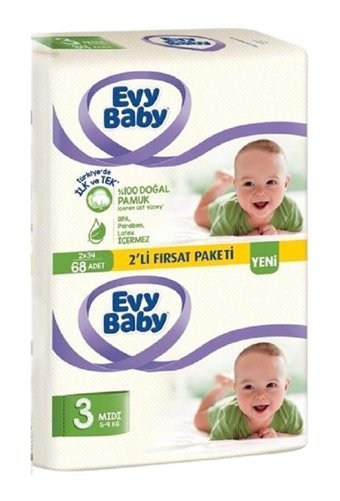 Every Baby 3 Numara Bantlı Bebek Bezi 2x34'lü
