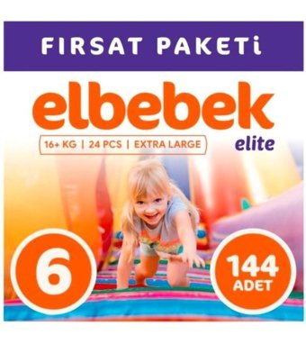 Elbebek Elite 6 Numara Bantlı Bebek Bezi 144'lü