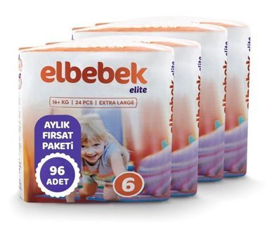 Elbebek Elite 6 Numara Bantlı Bebek Bezi 96'lı