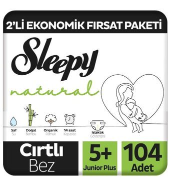 Sleepy 5+ Numara Bantlı Bebek Bezi 104'lü